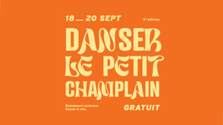 Affiche de l’événement gratuit « Danser le Petit Champlain », du 18 au 20 septembre, consacré à la danse en extérieur.