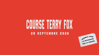 Affiche de la Course Terry Fox du 20 septembre 2026 au profit de la recherche sur le cancer.
