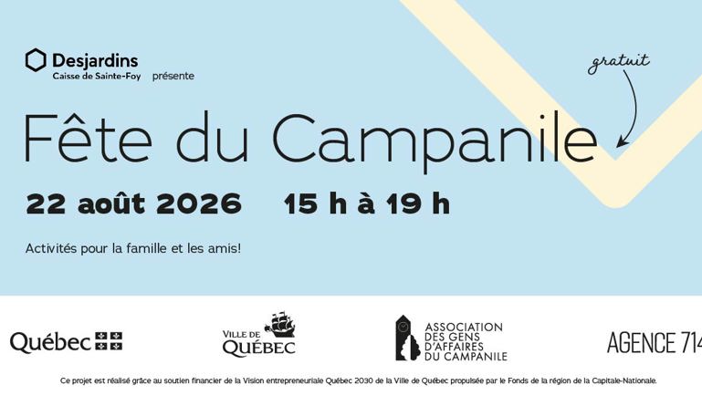 Fête du Campanile 22 août 2026 15 h à 19 h Activités pour la famille et les amis! Gratuit